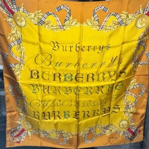Burberry Vintage Orange Silk Scarf